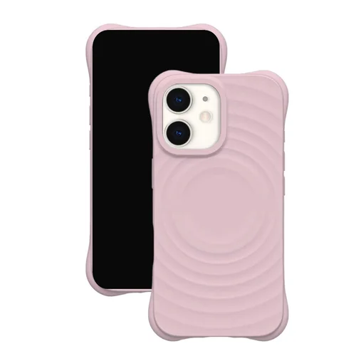 iPhone 12 telefontok - Pastel Wave - MagSafe kompatibilis lila szilikon hátlap tok