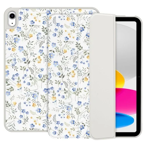 Tablettok iPad 10.9 (iPad 10) - Tavaszi virág mintás smart case, ceruza tartóval