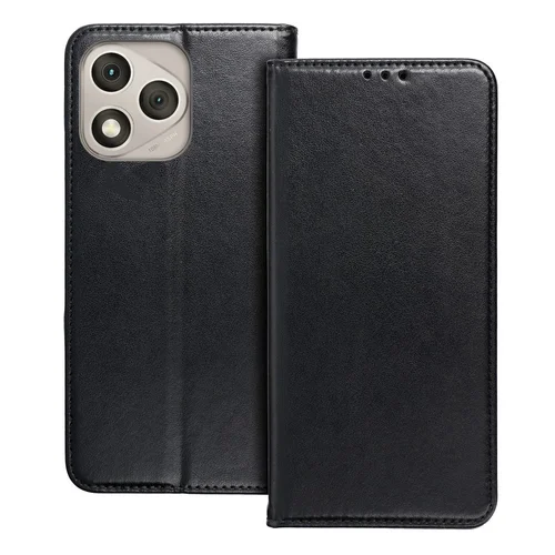 Honor 400 Lite 5G telefontok - Smart Magnetic fekete szilikon keretes mágneses könyvtok