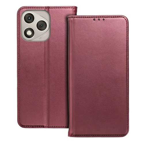 Honor 400 Lite 5G telefontok - Smart Magnetic burgundy szilikon keretes mágneses könyvtok