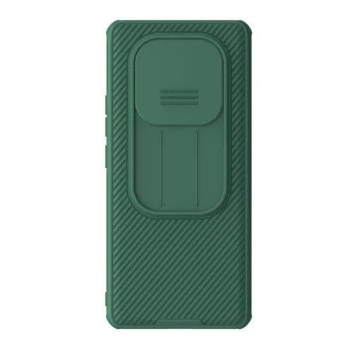 Telefontok Xiaomi Redmi Note 14 Pro 5G - Nillkin csúsztatható kameravédős zöld hátlap tok