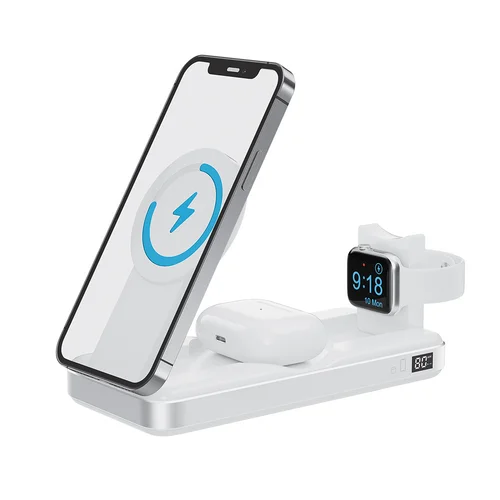 Forever MATB-300 powerbank - 3in1 fehér MagSafe / Wireless kompatibilis powerbank 10000mAh