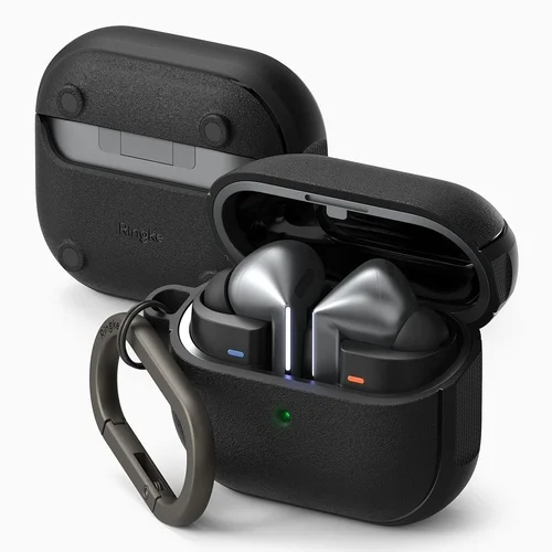 Samsung Galaxy Buds 3 / Buds 3 Pro tartó - RINGKE ONYX MAGNETIC MAGSAFE fekete tok, karabinerrel