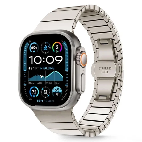Tech- Protect Linkband - Apple Watch 4 / 5 / 6 / 7 / 8/ 9 / Ultra / SE (42 / 44 / 45 / 49 mm) - fém szíj, titanium
