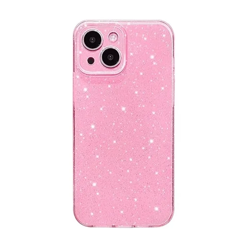 iPhone 14 telefontok- Larte shiny - pink csillámos hátlap tok