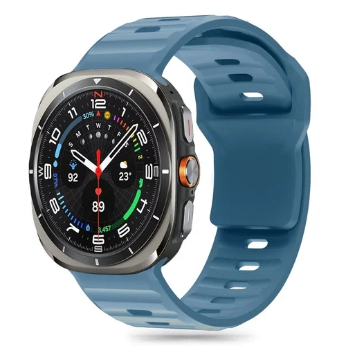 Samsung Galaxy Watch ULTRA (47 mm) okosóra szíj - Tech-Protect Silicone Line - kék szilikon szíj