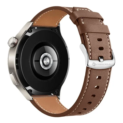 Samsung Galaxy Watch 3 (45 mm) okosóra szíj - barna eco bőr szíj (22 mm)