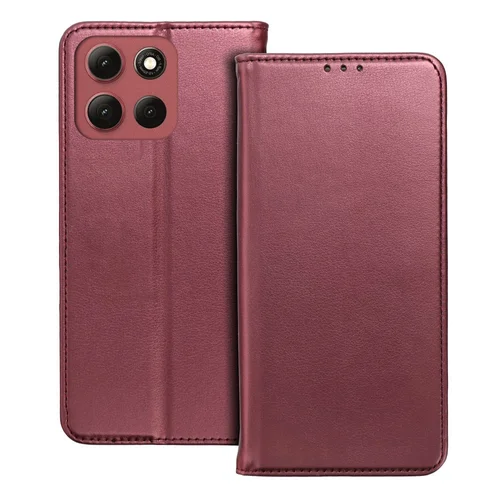 Telefontok Motorola Moto G86 5G - Smart Magnetic - burgundy szilikon keretes mágneses könyvtok ﻿
