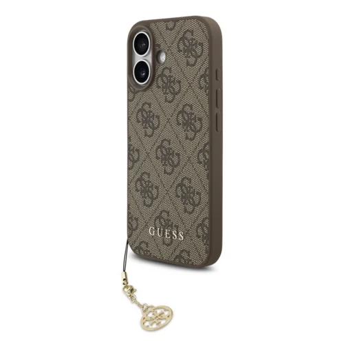 Telefontok iPhone 17 - Guess 4G Charm Tone on Tone Barna hátlap tok
