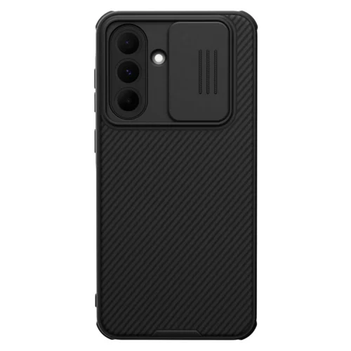 Telefontok Samsung Galaxy A17 5G - Nillkin csúsztatható kameravédős fekete hátlap tok