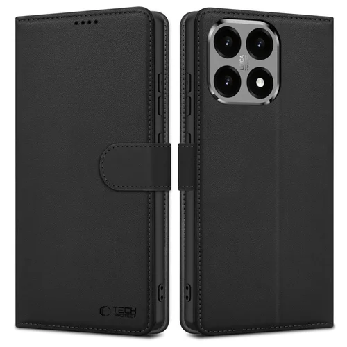 Telefontok Xiaomi 15T 5G - Tech- Protect Wallet - fekete bőr könyvtok, ráhajtófüllel ﻿