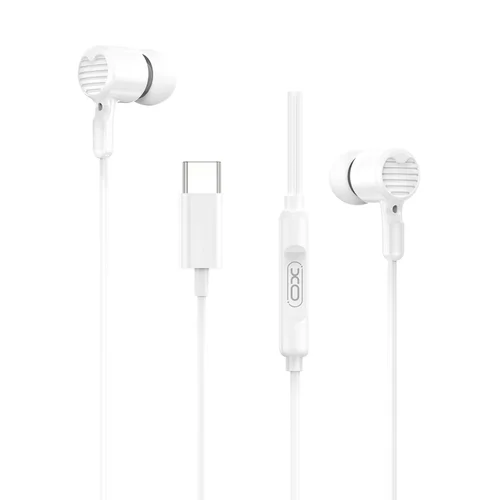 Headset: XO EP81 - fehér vezetékes, stereo headset - Type-C (USB-C) csatlakozóval