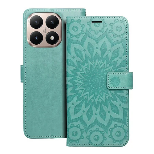 Telefontok Xiaomi 15T 5G - MEZZO mandala mintás zöld mágneses szilikon keretes könyvtok