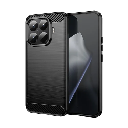 Telefontok Xiaomi 15T Pro 5G - Carbon Fiber - fekete szilikon hátlap tok