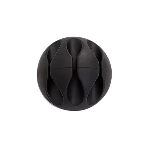 Univerzális 3 klipszes kör kábelrendező, fekete szilikon, ragasztható