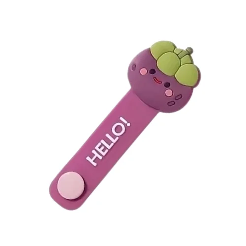 Univerzális Pitaya figurás kábelrendező, lila szilikon, patentos