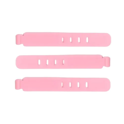 Kábelrendező - 3db pink, szilikon kábelrendező szalag