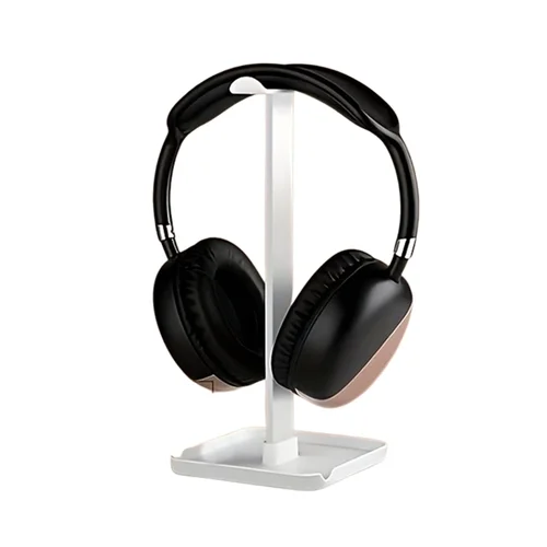 Univerzális asztali fejhallgató tartó állvány + telefon- és tablettartó, fehér