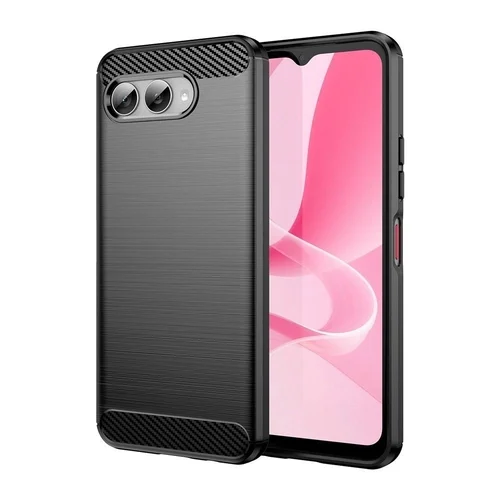 Telefontok T Phone 3 5G - CARBON Fiber - fekete szilikon hátlap tok