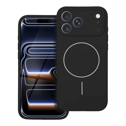 Telefontok iPhone 17 Pro Max - Thin Mag - MagSafe kompatibilis fekete szilikon hátlap tok