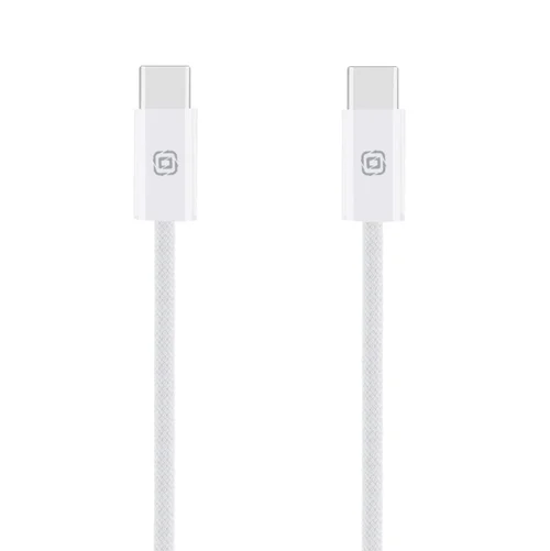 Kábel: OBAL:ME - Type-C / Type-C (USB-C) fehér szövet kábel, 2m/100W