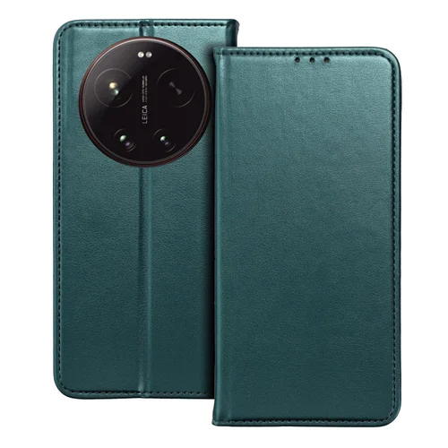 Telefontok Xiaomi 17 Ultra  - Smart Magnetic zöld szilikon keretes mágneses könyvtok