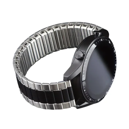 Okosóra szíj - Xiaomi Watch S3 - ezüst/fekete rugalmas fém szíj (22 mm)