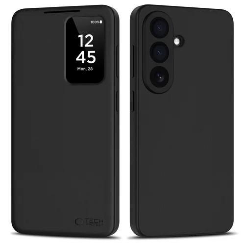 Telefontok Samsung Galaxy A57 5G - Tech-Protect Smart Wallet - fekete bőr könyvtok﻿