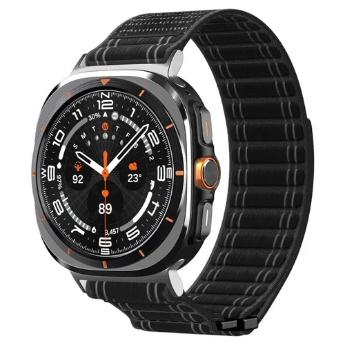 Samsung Galaxy Watch Ultra 2024 / 2025 (47 mm) - SPIGEN WBF0 BAND fekete szövet szíj
