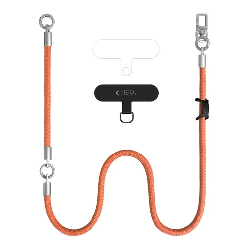 Telefontok Tech-Protect C10S Rope - univerzális tokba helyezhető váll- és csuklópánt - narancssárga