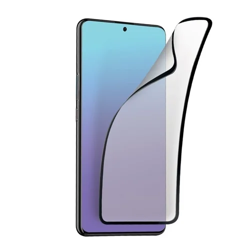 Üvegfólia iPhone 11 - full glue, flexibilis fólia fekete kerettel