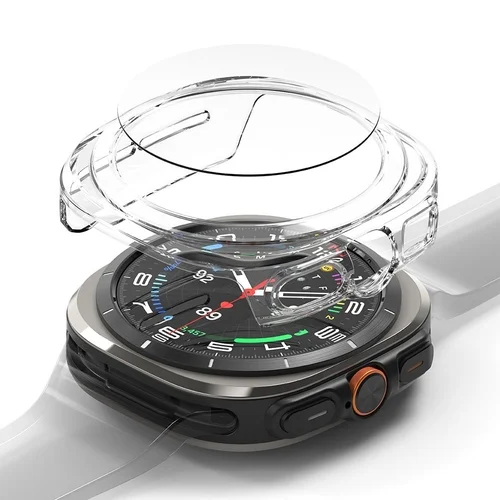 Ringke Slim átlátszó műanyag védő keret + üvegfólia - Samsung Galaxy Watch Ultra 2024 / 2025 (47mm) okosórához ﻿