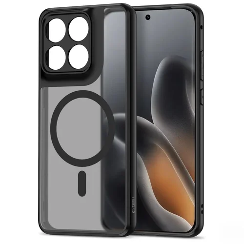 Telefontok Motorola Edge 70 Fusion / Fusion+ - Tech-Protect Magmat - MagSafe kompatibilis áttetsző műanyag hátlap tok, fekete szilikon kerettel