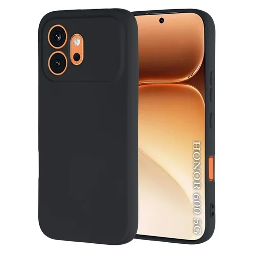 Telefontok Honor 600 Pro 5G - fekete szilikon hátlap tok