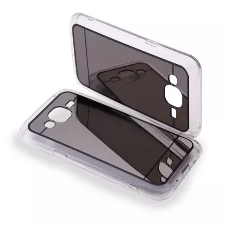 Samsung Galaxy J120F Galaxy J1 2016 Telefontok - fekete tükrös szilikon hátlap tok