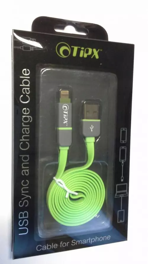 Adatkábel: TiPX 2in1 micro usb iPhone készülékhez zöld adatkábel