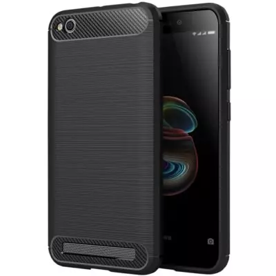 Telefontok Xiaomi Redmi 5A Carbon  - Fiber fekete szilikon tok