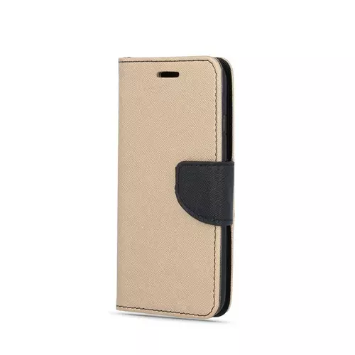 iPhone X / iPhone XS telefontok - FANCY arany-fekete szilikon keretes könyvtok