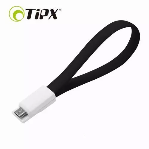 Adatkábel: TiPX mágneses fekete micro Usb adatkábel (22cm, nagy sebességű)