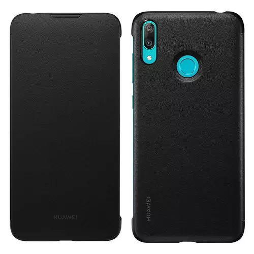 Telefontok Huawei Y7 2019 - Eredeti Huawei kinyitható fekete pénztárca tok