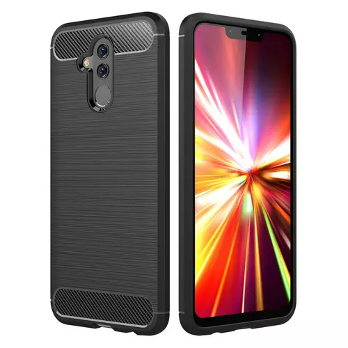 Huawei Mate 20 Lite Telefontok - Carbon mintás TPU tok, fekete