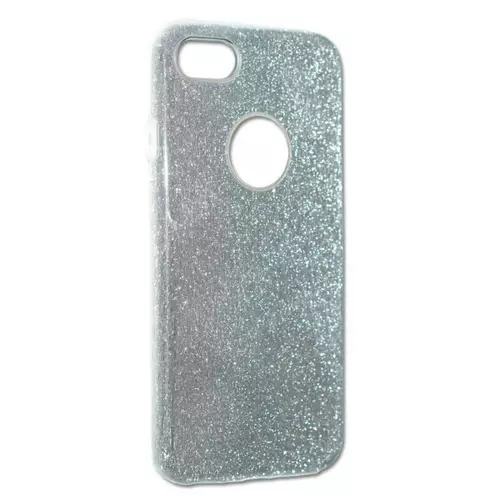 iPhone 6/6s telefontok - ezüst Shiny tok (Apple logónál kivágással)