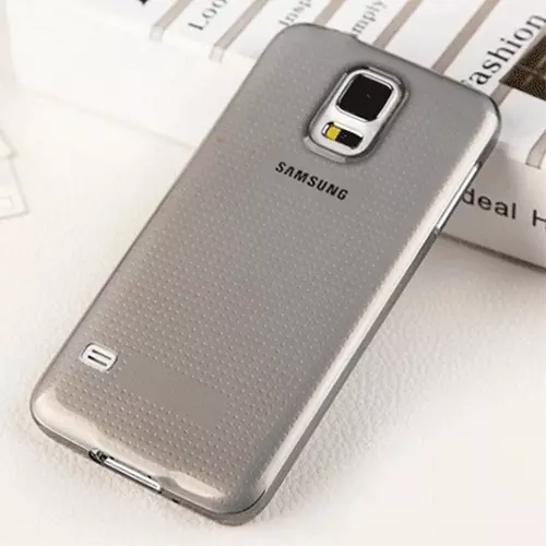 Samsung Galaxy S5 mini  Telefontok - ultravékony átlátszó szilikon tok fekete