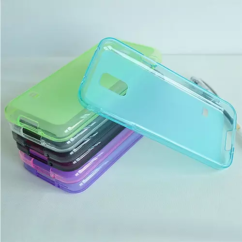 Samsung Galaxy S5 mini Telefontok - vastag áttetsző szilikon tok neonzöld