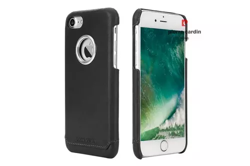 iPhone 7/8 telefontok - Pierre Cardin Bőr Tok Fekete (8719273129821)