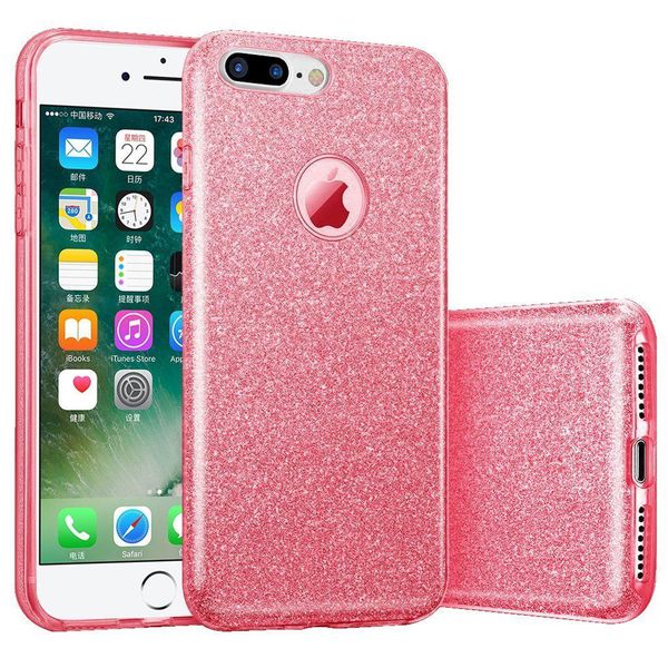 iPhone 7/8 telefontok - pink Shiny tok (Apple logónál kivágással)