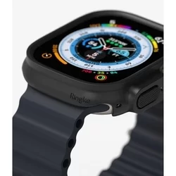 Okosóra védő tok - Ringke Slim műanyag védő tok Apple Watch Ultra 1 / 2 (49 mm) okosórához fekete+átlátszó-5