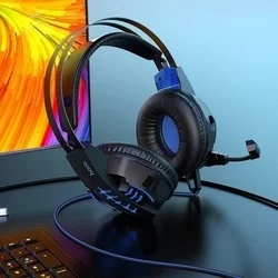 HOCO W102 - fekete fejhallgató mikrofonnal (vezetékes: Jack/USB) - Headset-3