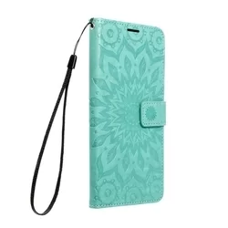Samsung Galaxy A04s (A047) Telefontok - MEZZO mandala mintás zöld mágneses szilikon keretes könyvtok-2