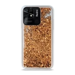 Xiaomi Poco C40 Telefontok - arany folyékony csillámos hátlap tok-2